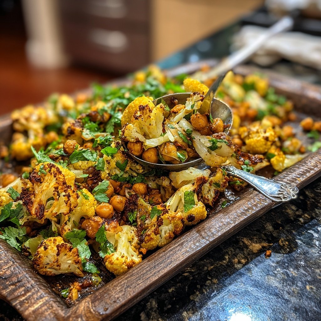 Blumenkohl Pfanne Mit Kichererbsen