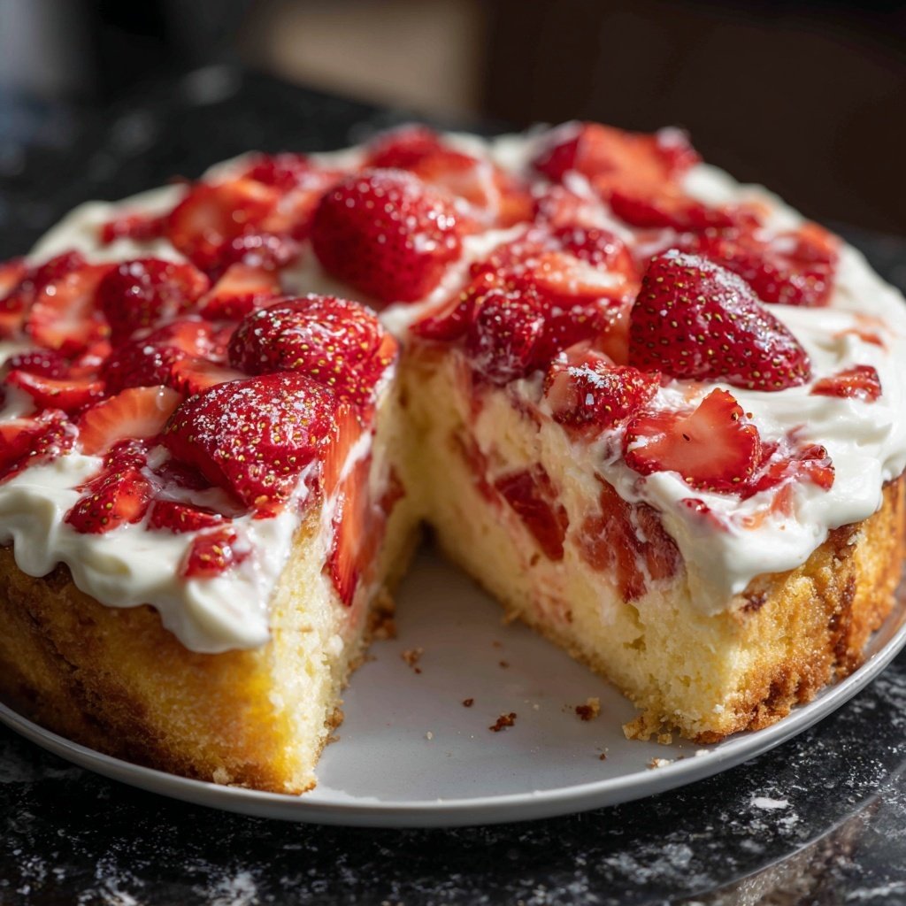 Saftiger Erdbeerkuchen Mit Vanillecreme