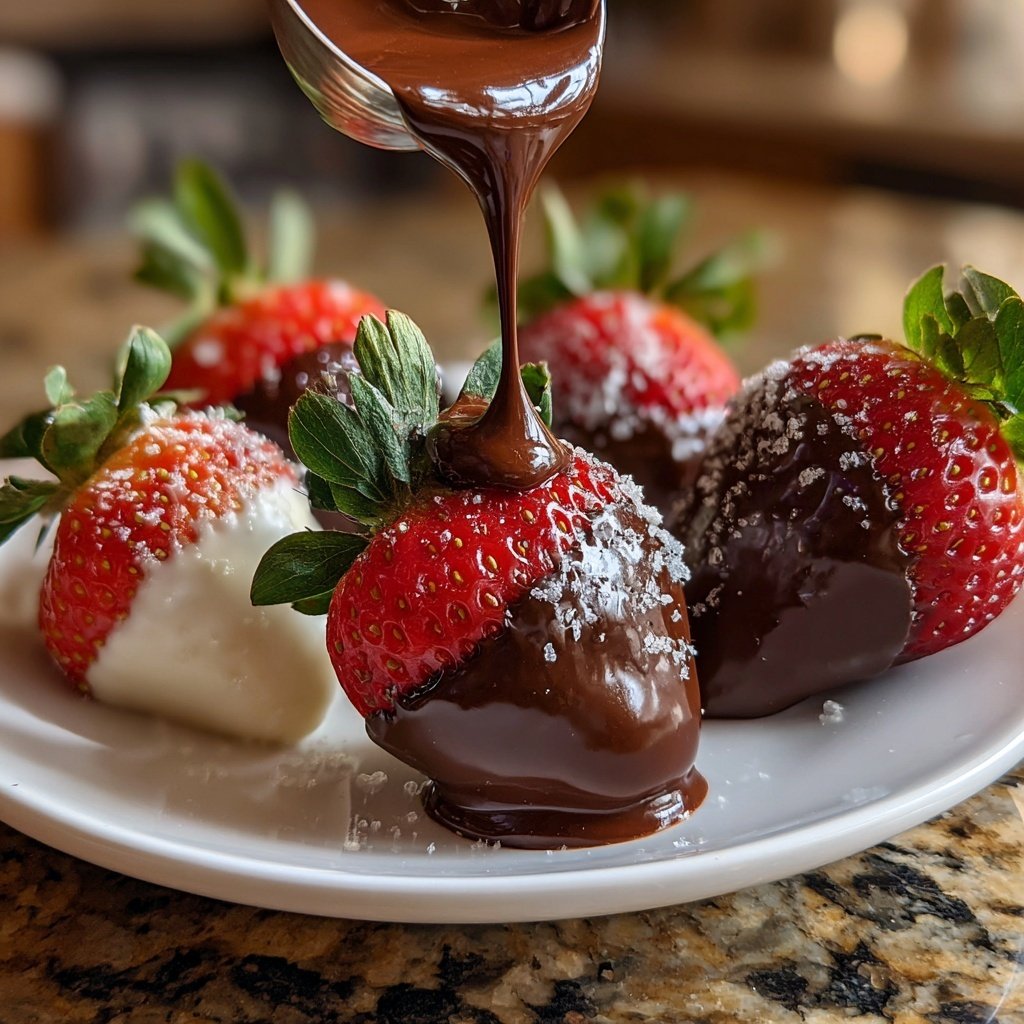 Erdbeeren mit weißer Schokolade