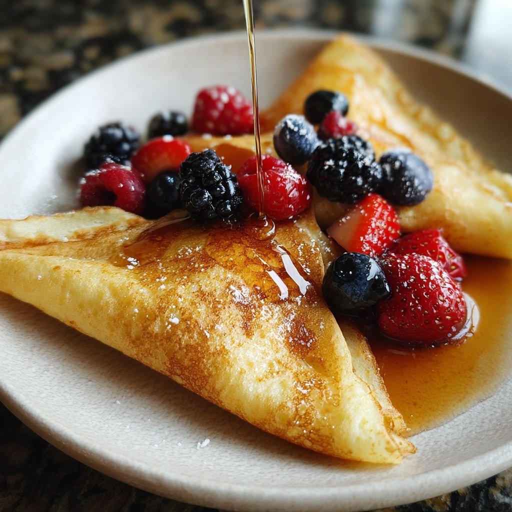 Pfannkuchen mit Ahornsirup