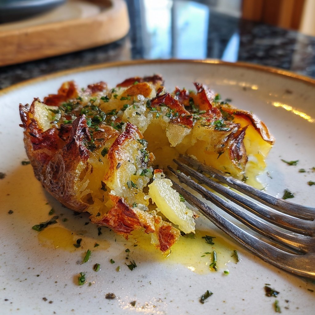 Mittagessen mit Ofenkartoffeln