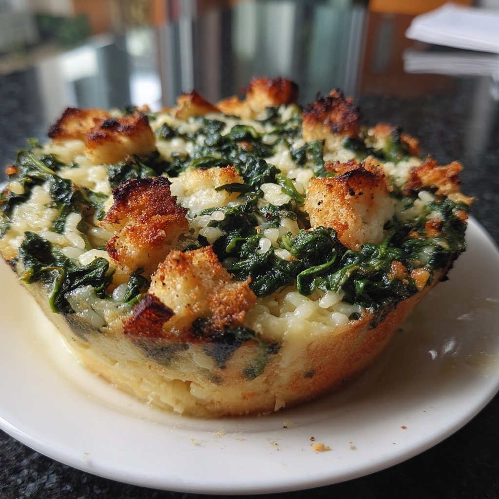 Spinatrisotto mit Ziegenkäse