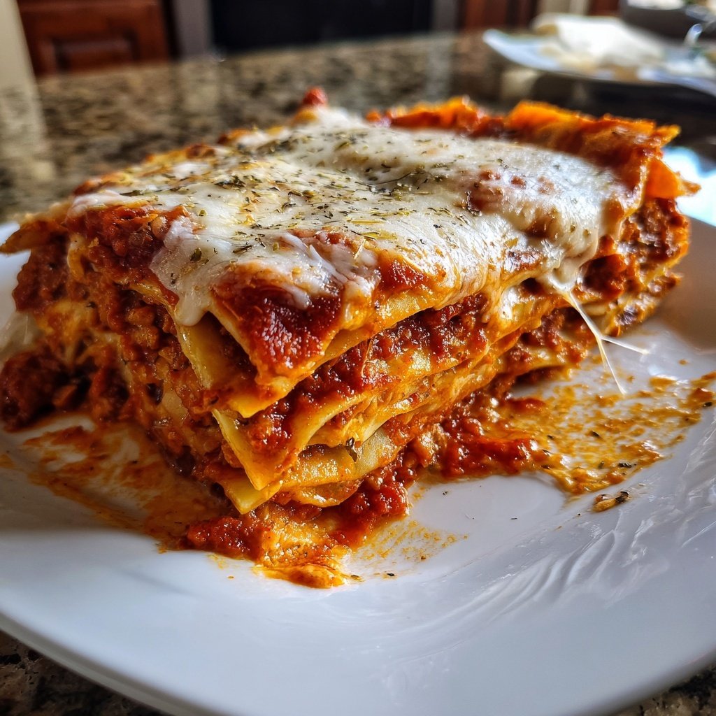 Lasagne mit Linsen-Tomatensauce